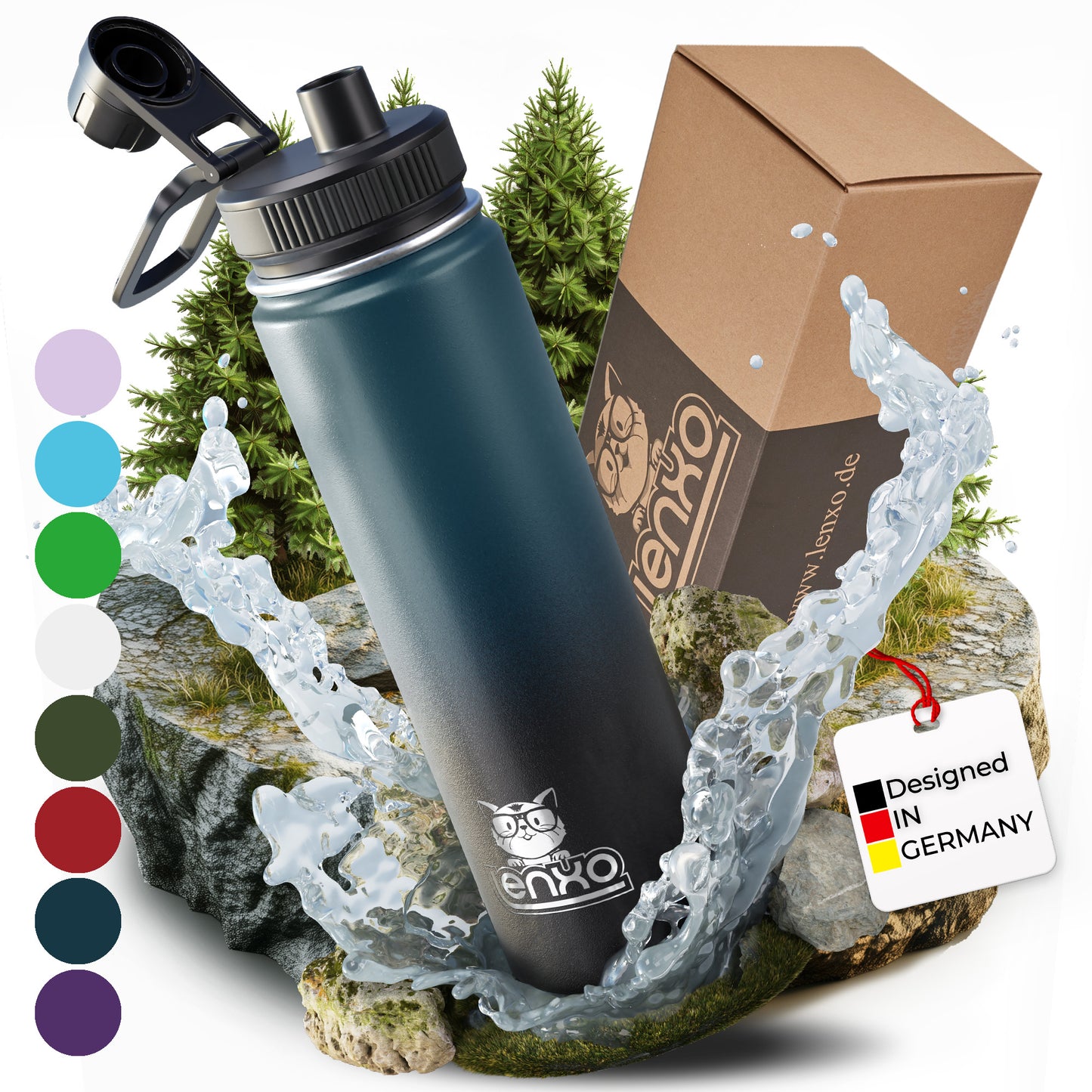 Lenxo Bottle 700 ml - Dunkelblau-Schwarz