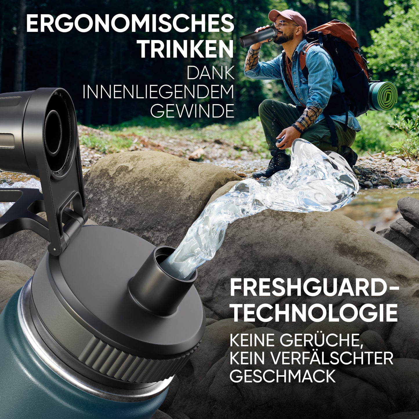 Lenxo Bottle 700 ml - Dunkelblau-Schwarz
