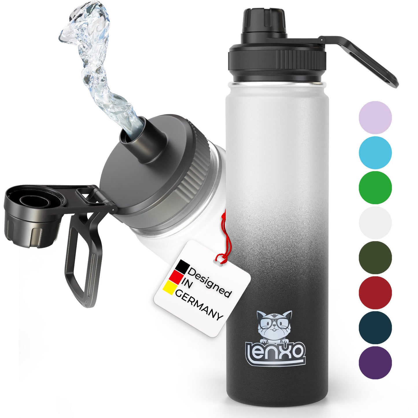 Lenxo Bottle 700 ml - Weiß-Schwarz