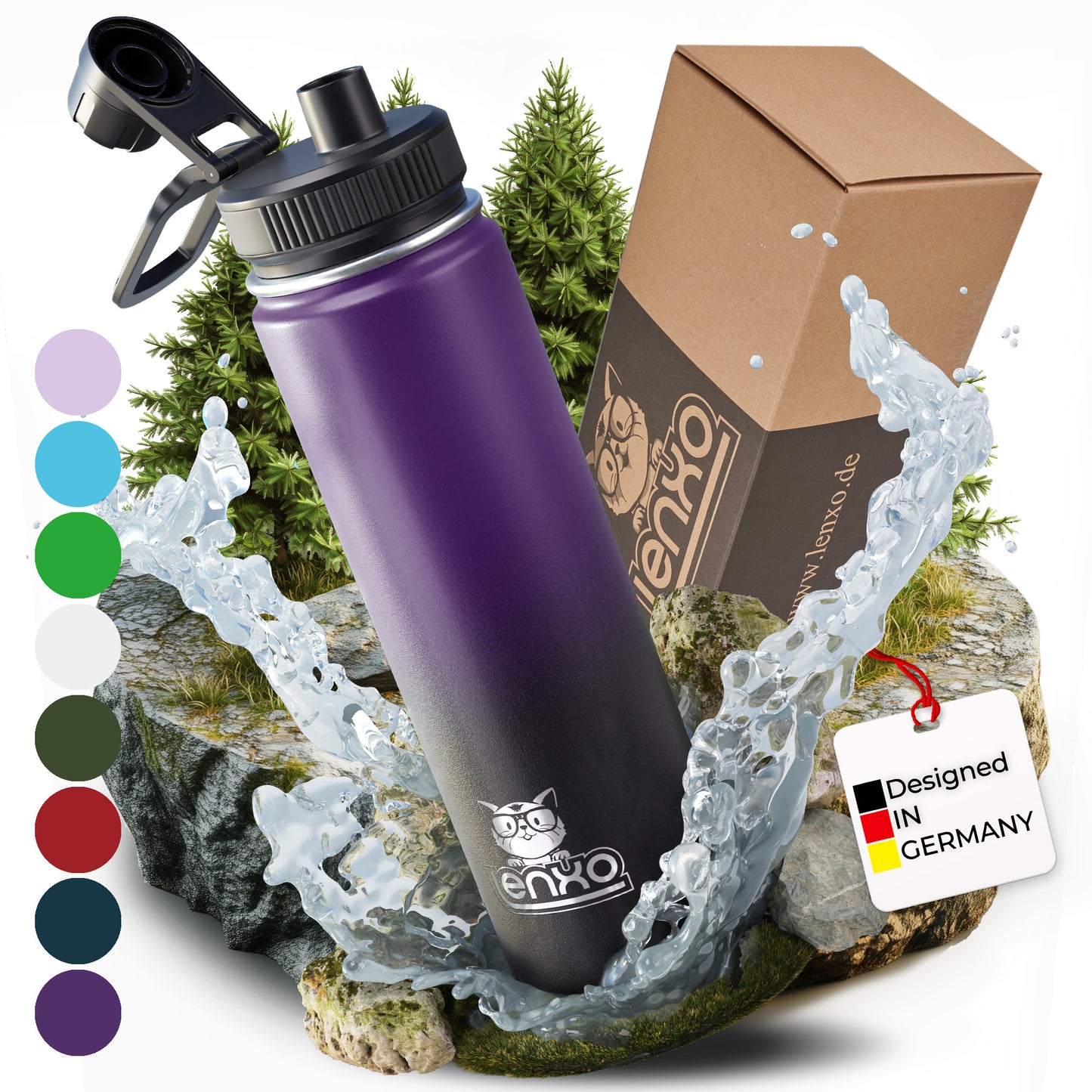 Lenxo Bottle 700 ml - Lila-Schwarz